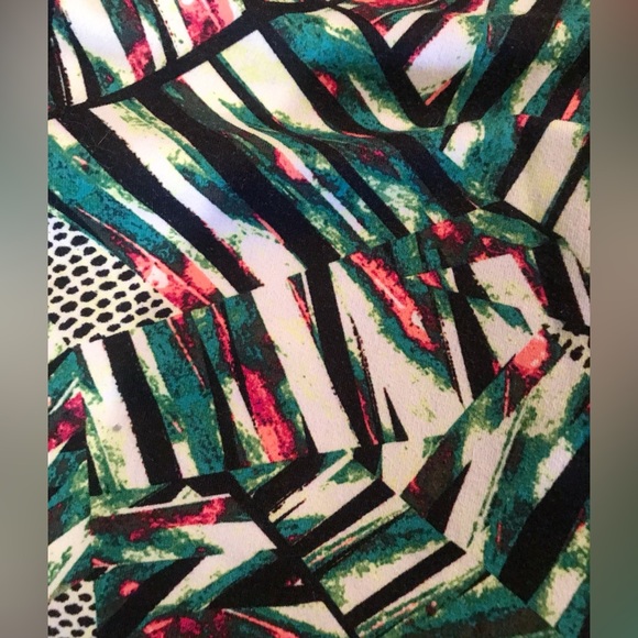 Zella • Cropped Mesh Panel Leggings Tights • Tropical Jungle Print • Sz Small - Picture 4 of 5